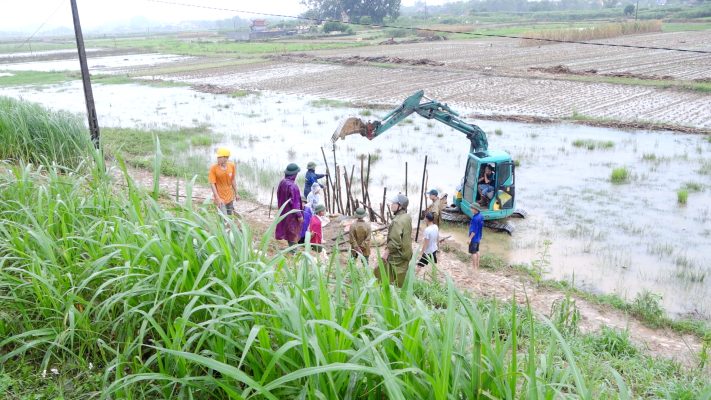 Phù Ninh tập trung xử lý các điểm sạt lở, đùn sủi do mực nước sông lô lên nhanh